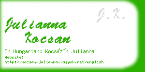 julianna kocsan business card